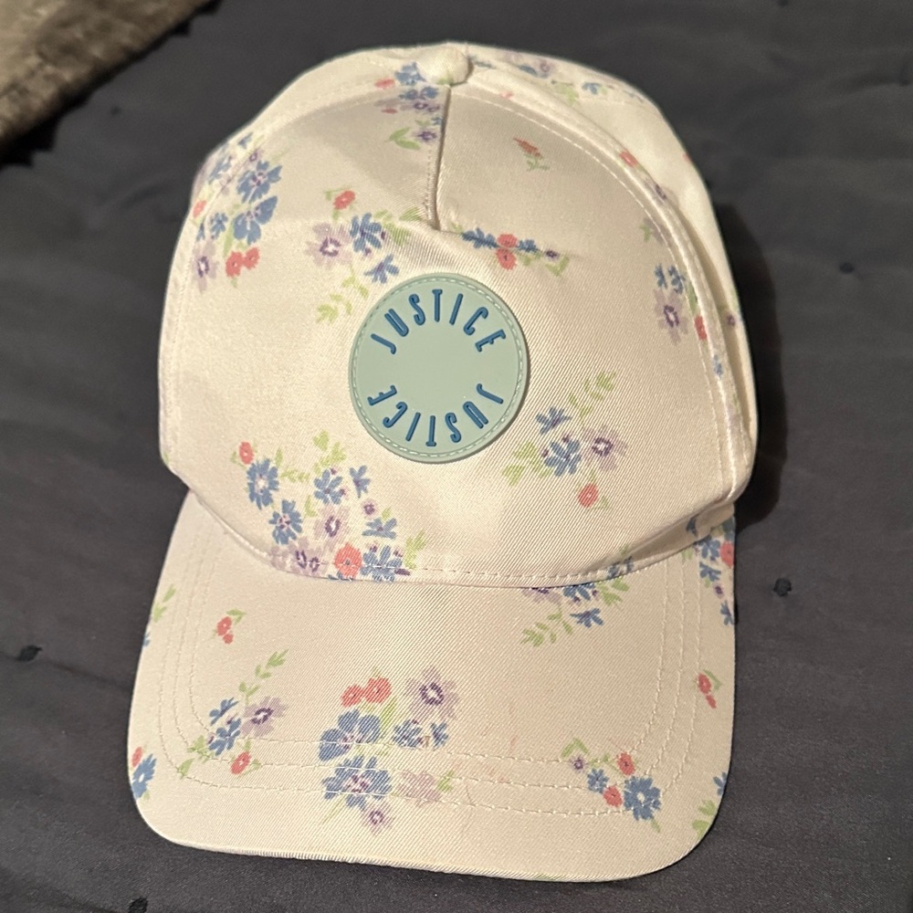 Justice Cream Cap with Floral Accents